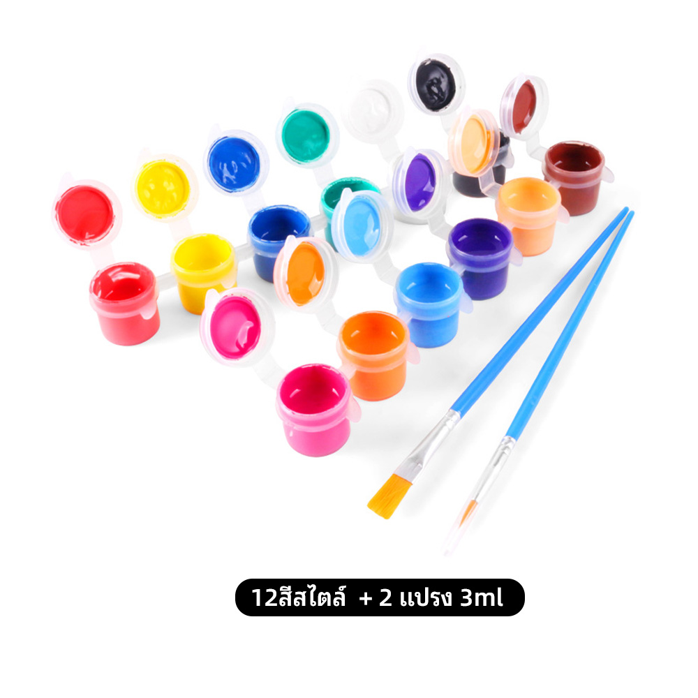 LAKOE สีน้ำ กันน้ํา สีอคริลิค ชุดสีอะคริลิคพร้อมใช้ สีโปสเตอร์ สี 6 สี/สี 12 สี