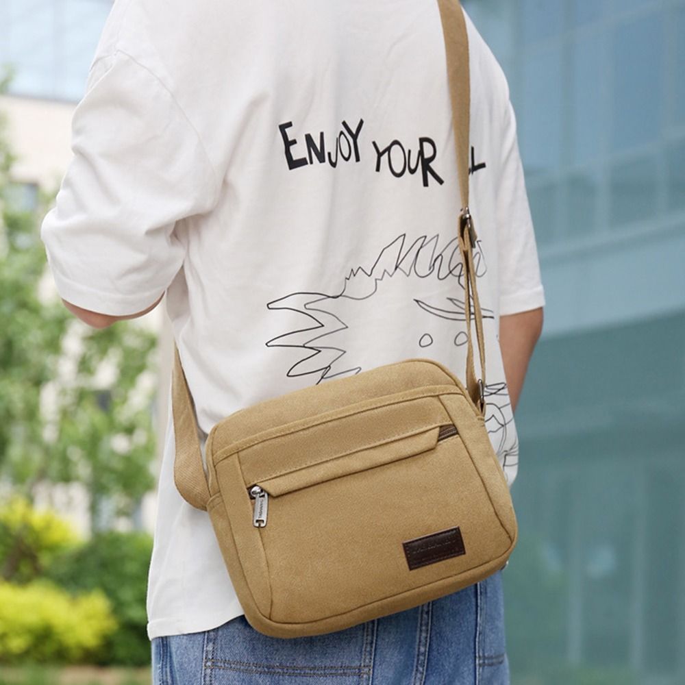 KZNAQQ Leisure Shoulder Belt Bags Soft Canvas Male Shoulder Bag Fashion
