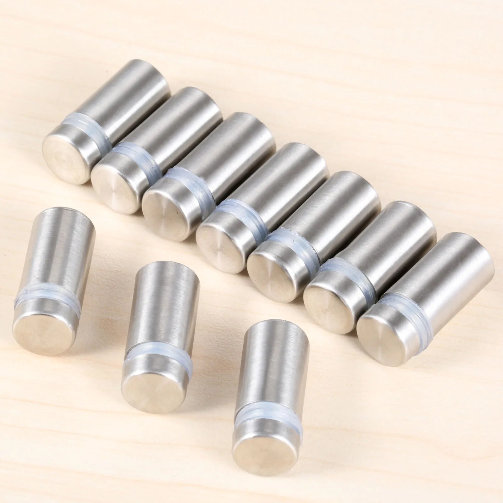 yingke 10pcs 12*25mm Stainless Steel Stand Off Bolts Decorative Mirror Nails Glass Sign Advertisement Screws Fixing Standoffs Pin Mount