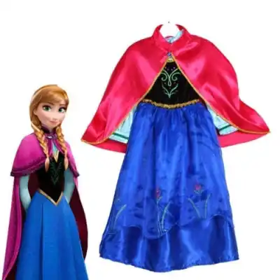 SG Seller Frozen Anna Party Dress Costume Kids Children party costume long sleeved cotton size 100 to 140