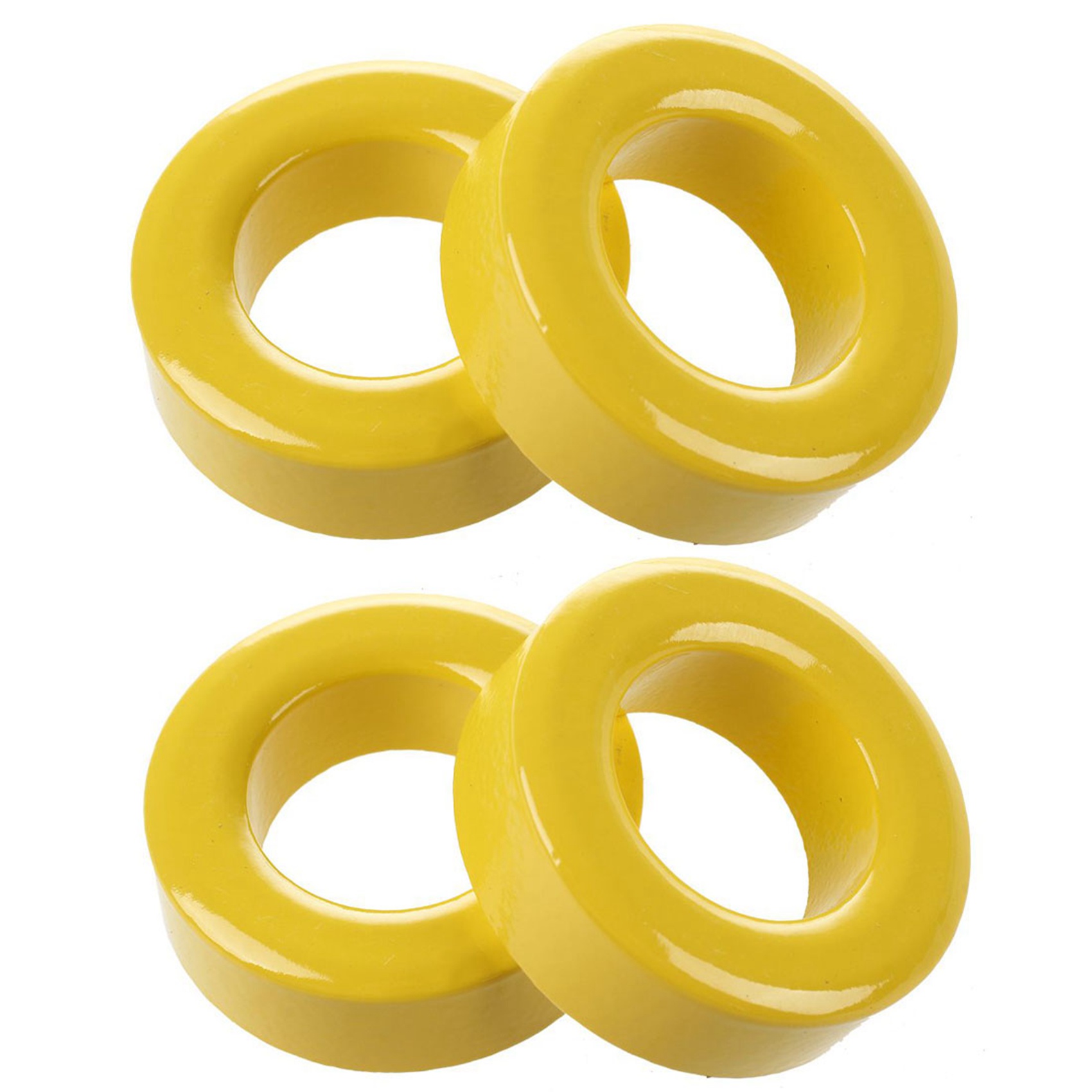 (LT2M) 4 Pcs 33Mm X 19Mm X 11Mm Yellow White Iron Core Ferrite Rings Toroid