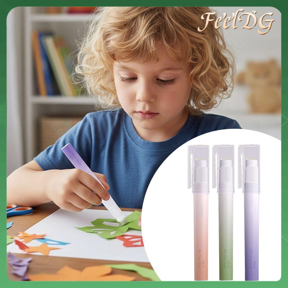 FEELDG 1/3PCS Phim hoạt hình Que keo dán kiểu bút PVA Tự làm Keo có độ nhớt cao Dễ thương Tem nhãn giấy Keo ACR Học sinh