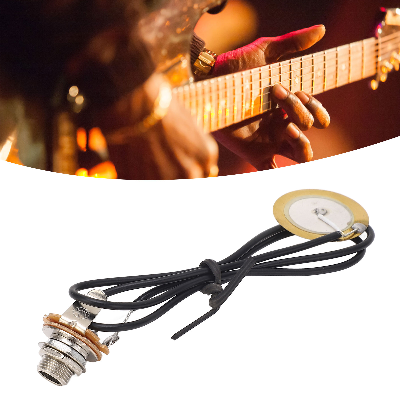Guitar Pickup Piezo Transducer Acoustic Guitar Pre Wired Amplifier Professional for Mandolin