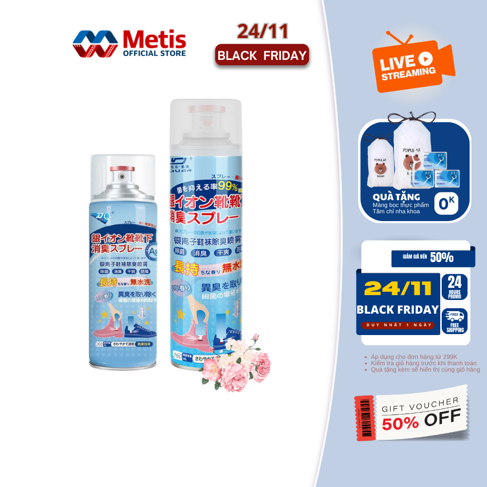 [xịt khử mùi] Bình xịt khử mùi hôi giày dép NANO bạc 2h lọ 260ml, chuyên dùng làm thơm tủ dầy, quần áo, vớ chân_CX260 - vutrungdung tgdccv