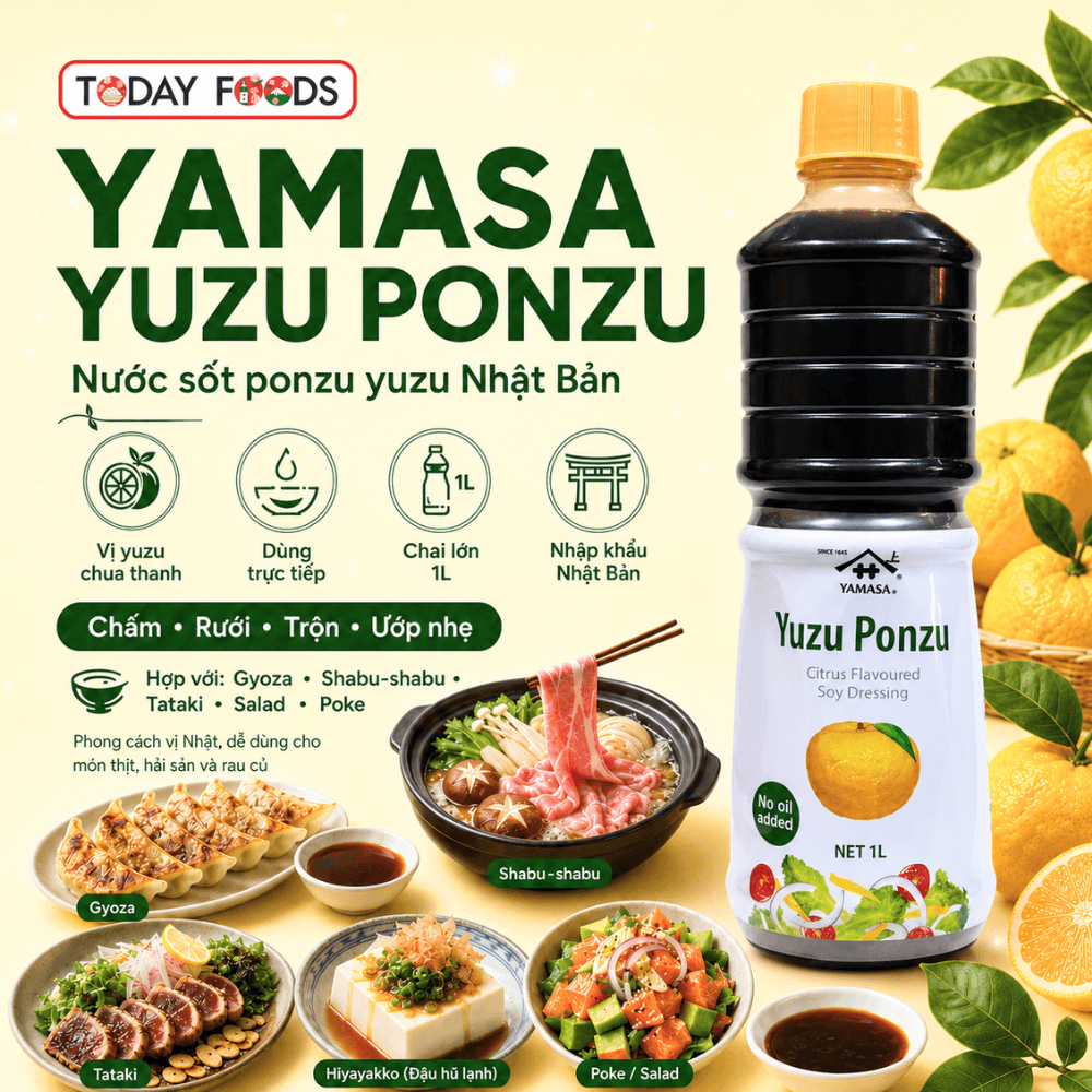Nước sốt Ponzu Yuzu Nhật Yamasa 1L | sốt chấm salad hải sản thịt nướng vị cam chanh