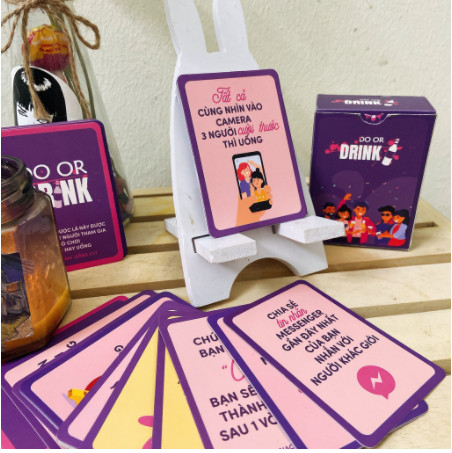 Bộ thẻ Drinking game huệ nốc out tổng hợp 41 thẻ cho cặp đôi nhóm bùng nổ