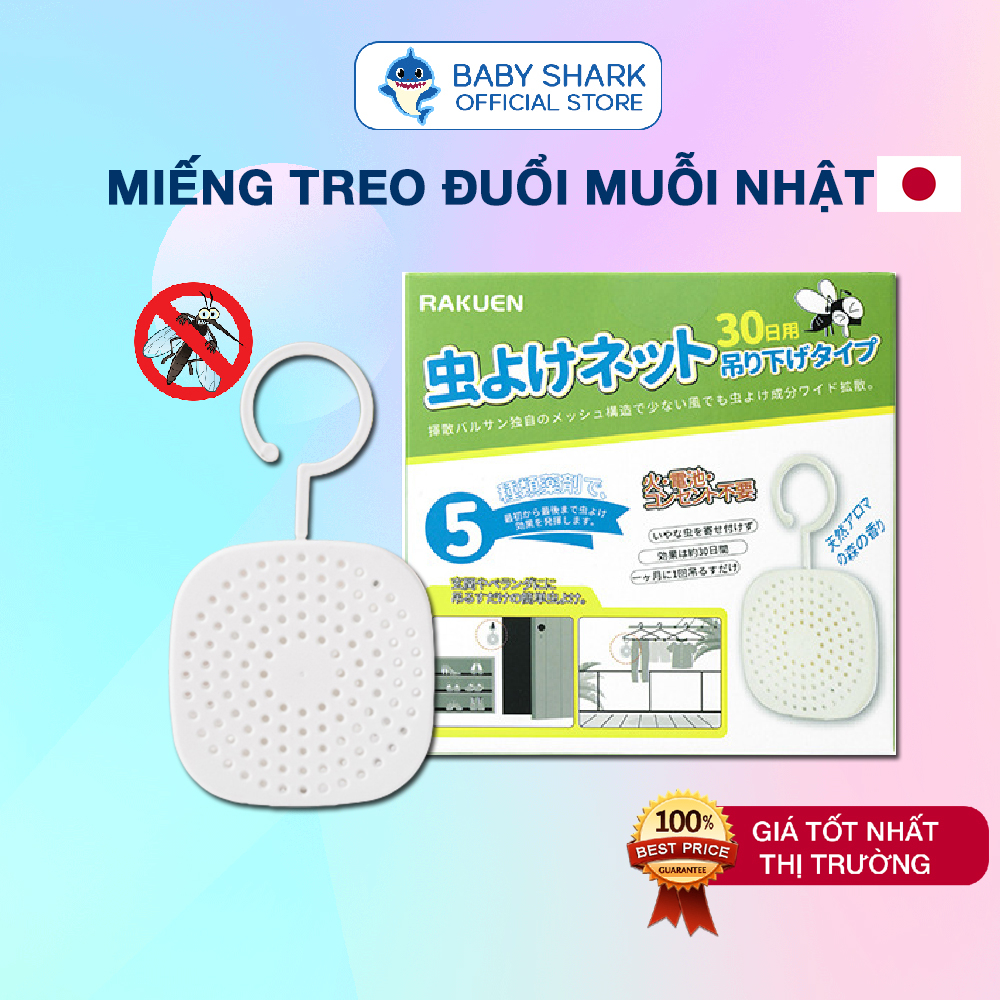 Miếng treo chống muỗi, đuổi muỗi và côn trùng Rakuen Nhật Bản