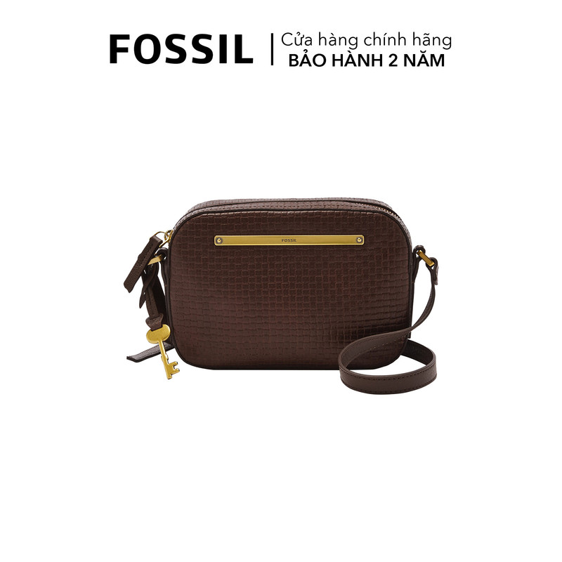Túi đeo chéo nữ da thật fossil liza camera bag zb1771206 - màu nâu
