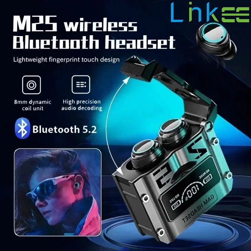 M25 TWS Wireless Headphones Earphones Bluetooth Touch Control Stereo Waterproof Earbuds Headsets With Microphone ราคา 148 บาท*ส่งฟรี