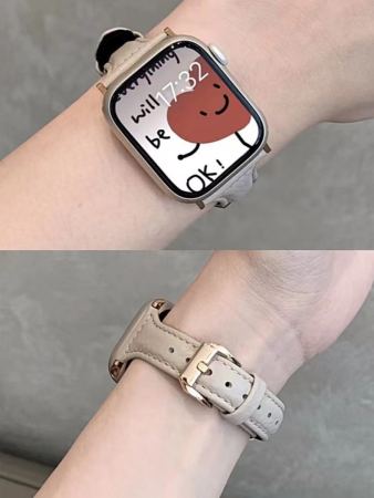 iwatch8 Apple Watch with Lychee Pattern Leather Strap