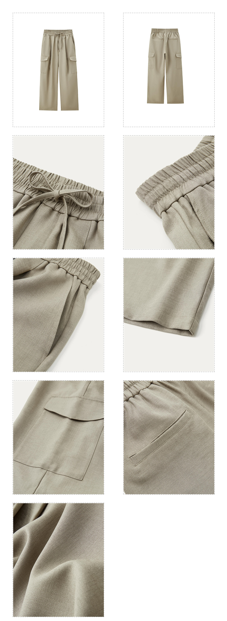 Giordano Women Pantaloni cargo con tasche elastiche in vita Spedizione gratuita 18414802