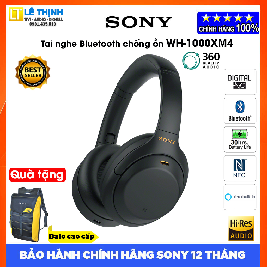 Tai nghe Bluetooth chống ồn Sony WH-1000XM4 - Hàng chính hãng