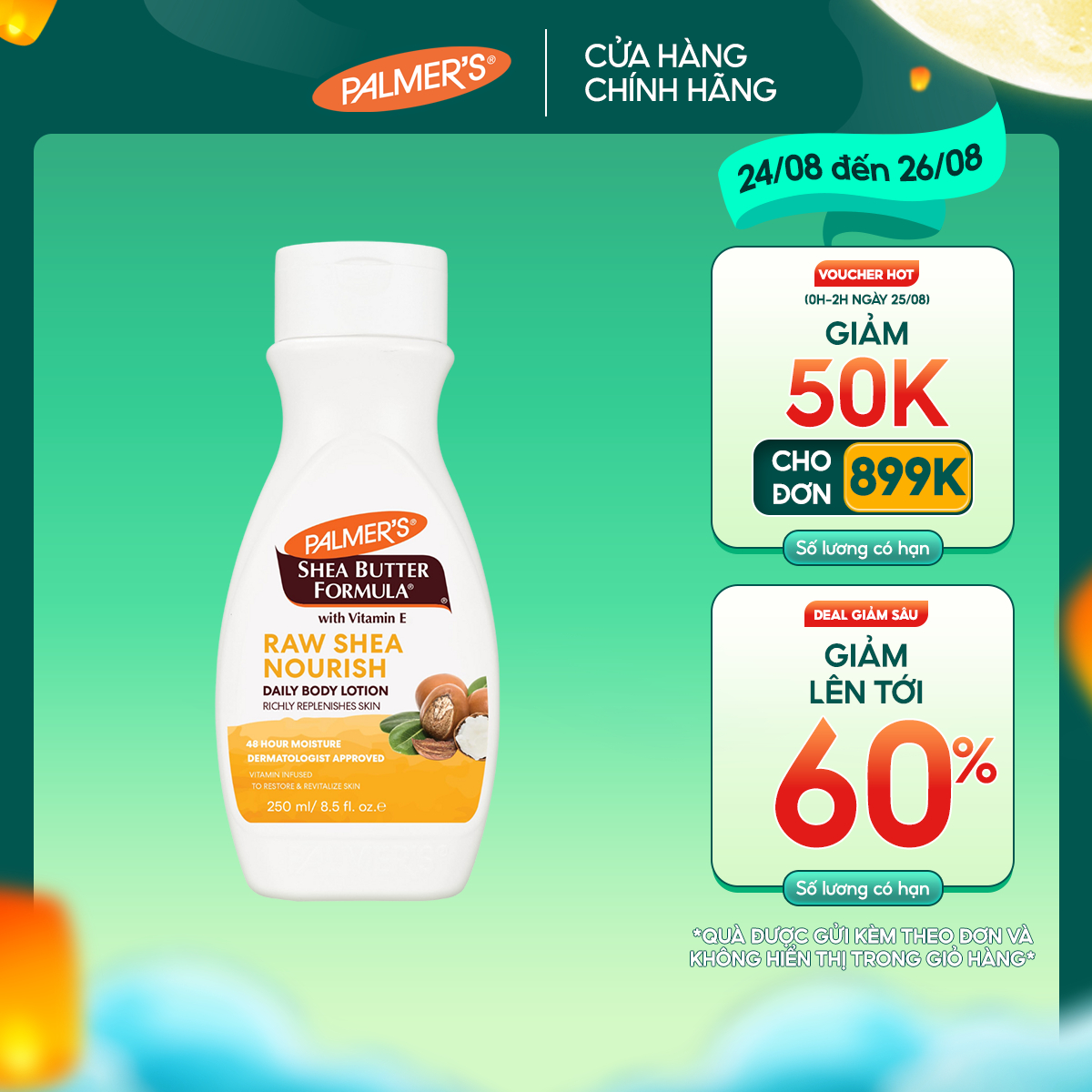 Sữa dưỡng thể dưỡng ẩm Bơ Hạt Mỡ Palmer's 250ml