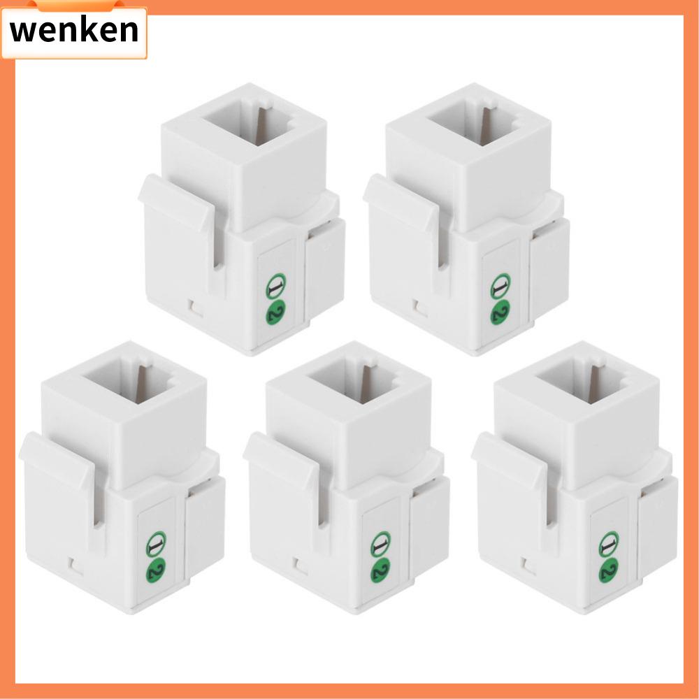 WENKEN 5Pcs RJ11-90 ° Mô-đun giọng nói điện thoại có bọc bụi Mèo 3 Mô-đun thông tin Thành phần dây điện ABS Mô-đun thông tin cáp mạng Hệ thống điện thoại