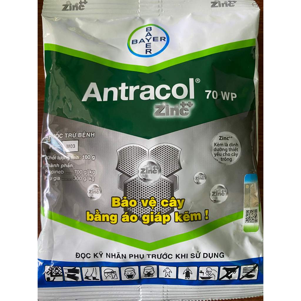 Thuốc trừ bệnh antracol 70wp 100gr