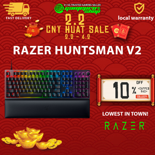 Razer Huntsman v2 Optical RGB Gaming Keyboard Gen 2 Optical Switch Available in Tactile / Linear (2Y) Singapore