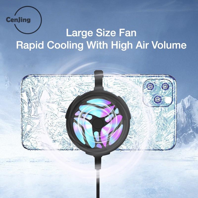 🎁【Special price】Cjing Mini Điện Thoại Thông Minh Quạt Làm Mát Turbo Chơi Game Di Động Gamepad Mát Fa