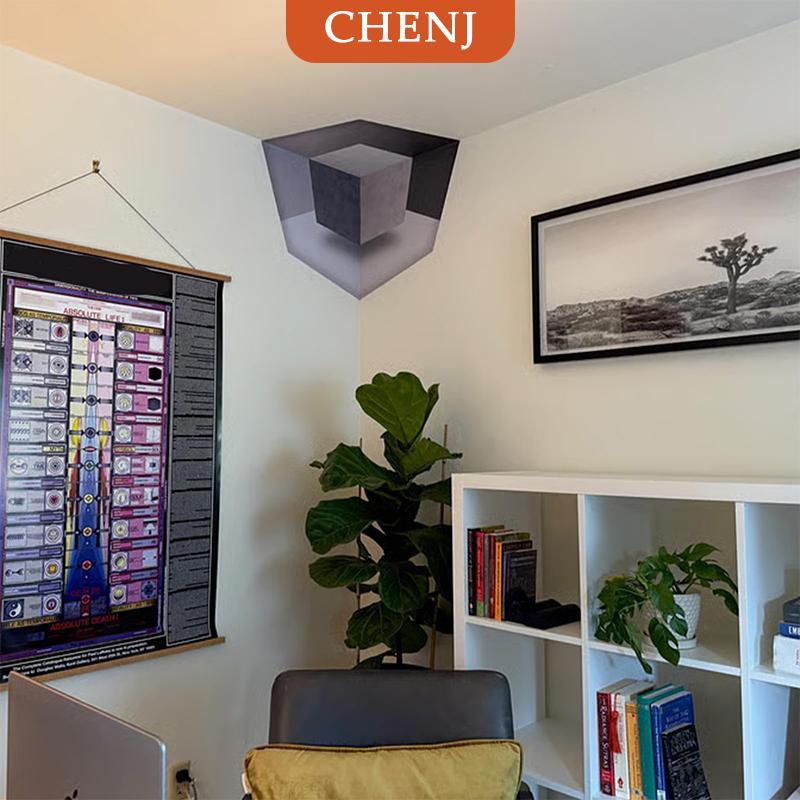 [COD] CHENJ ภาพลวงตาศิลปะติดผนังมุม3D รูปลอกติดผนังมุมที่เป็นไปไม่ได้ได้แรงบันดาลใจจากการลอกและติดศิลปะผนัง3D ที่ลอกออกได้ ราคา 70 บาท*ส่งฟรี