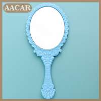 AACAR 1 cái xử lý mỹ phẩm nhỏ gọn gương cho phụ nữ cổ điển chạm khắc cầm tay Vanity gương Spa Salon trang điểm gương tay