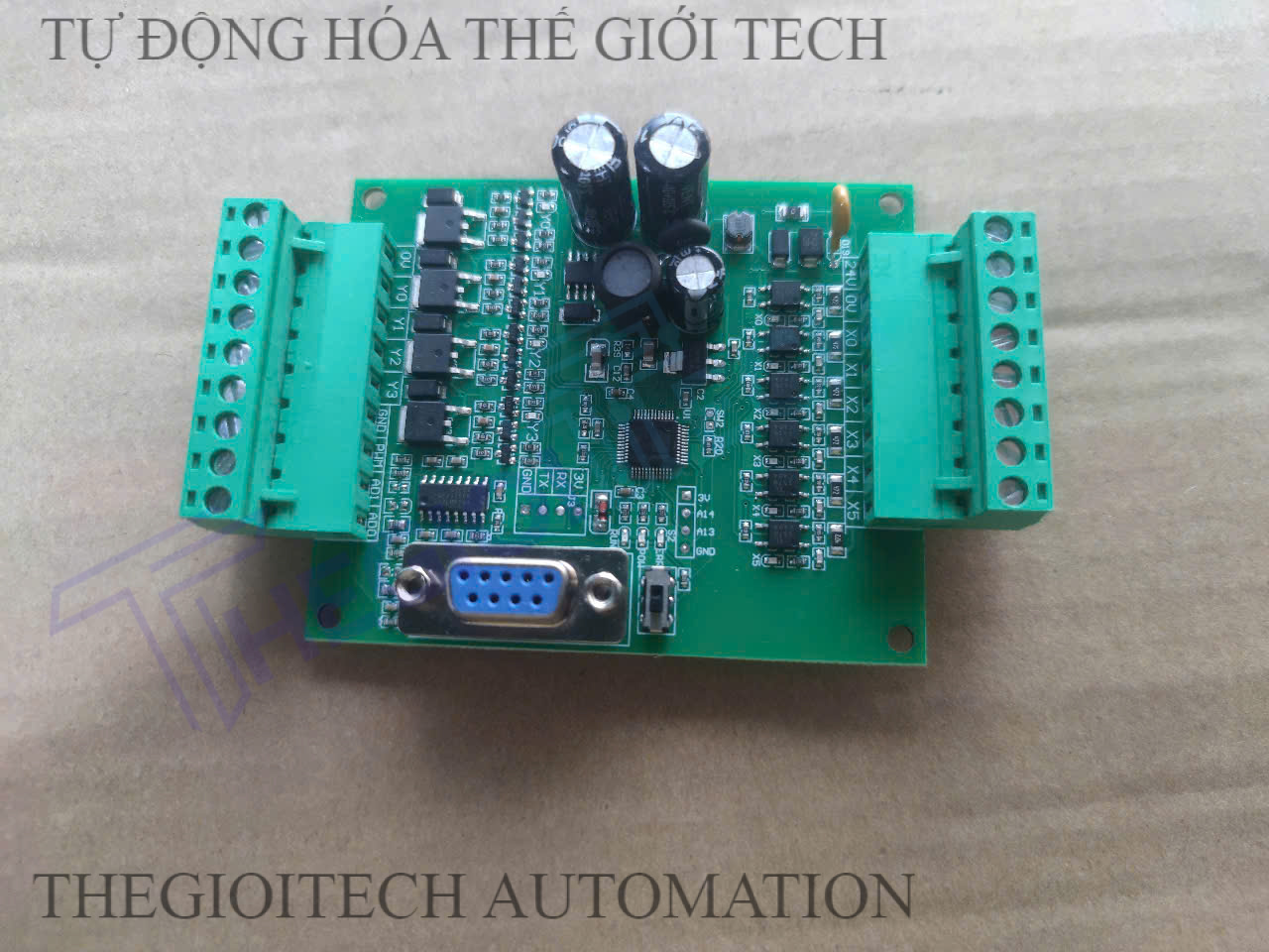Board mạch PLC HK FX2N-10MT CTH, CFH , 6 In/4 Out transistor, TTL RS232 9.6kbps, DC24V, mạch trần và có vỏ gắn ray, GX Works2 Mitsubishi - RS232,Mạch trần