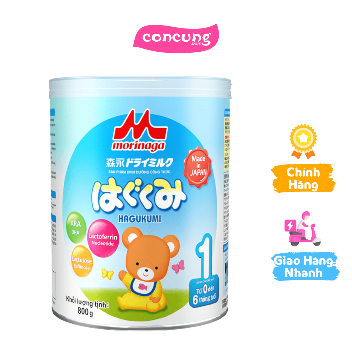 Morinaga số 1 (Hagukumi), 0-6 tháng, 800g