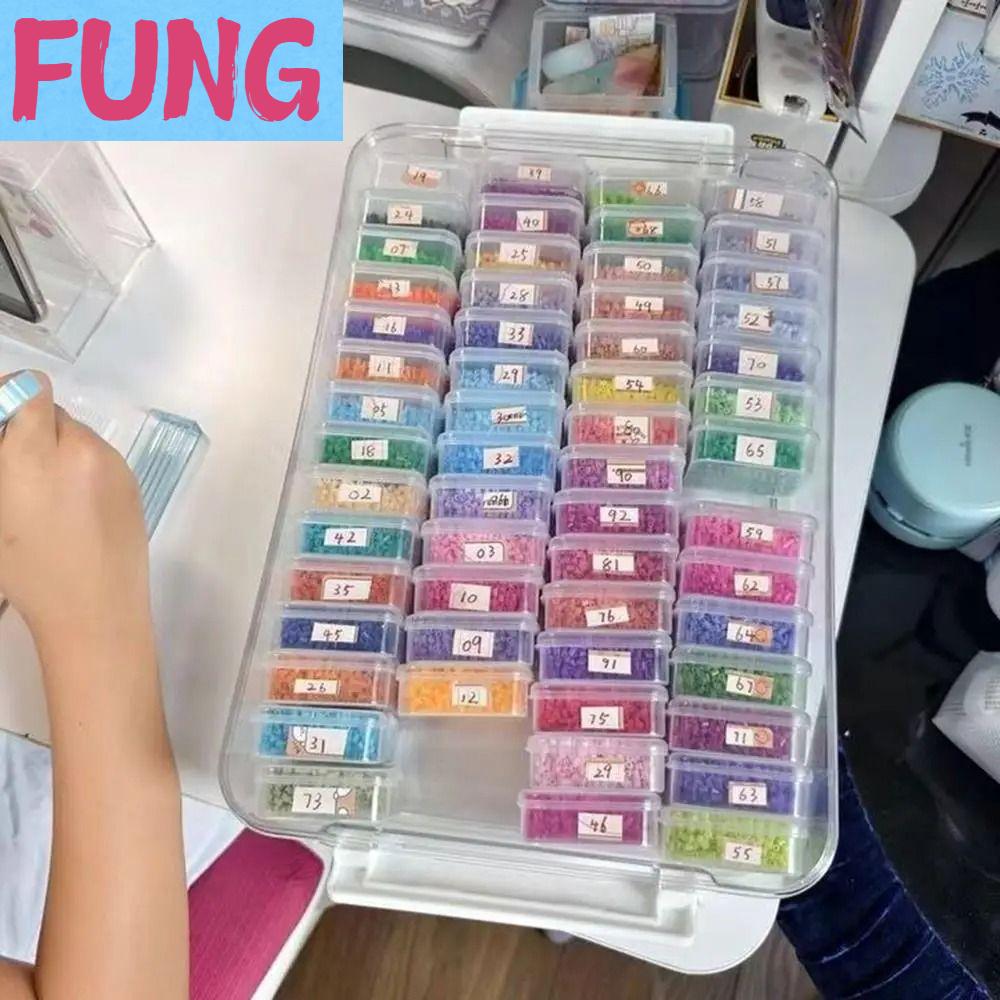 FUNG 60 กล่องเล็ก ตัวจัดระเบียบลูกปัดฟิวส์ ปิดด้วยคลิป ความจุขนาดใหญ่ กล่องเก็บลูกปัดละลาย ป้องกันฝุ่น หลายฟังก์ชัน ภาชนะใส่เครื่องประดับ ภาพวาด DIY ราคา 233 บาท*ส่งฟรี