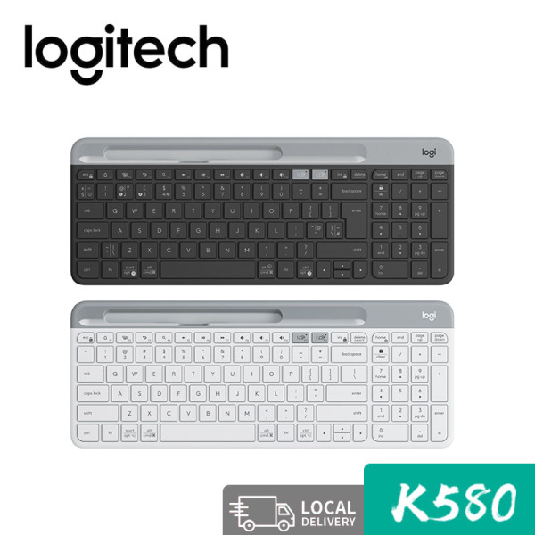 Logitech K580 Wireless Keyboard Bluetooth/USB Receiver Multi-Device Slim Mini Net Red Cute Office Typing Keypad for Desktop PC Laptop Tablet Singapore