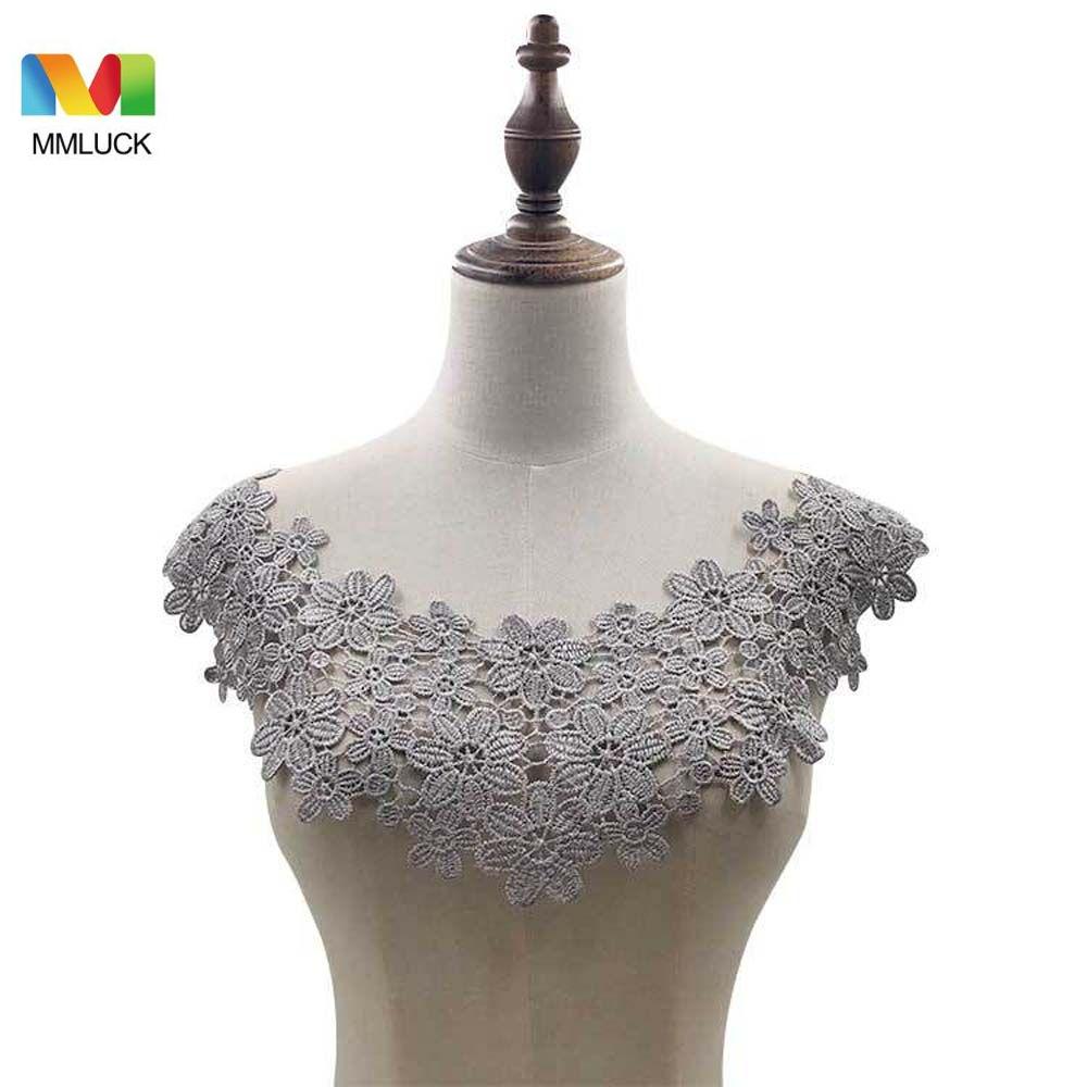 MMLUCK DIY Nhiều màu Thêu thùa lễ cưới Đồ may mặc Thủ công Đính đá Vải ren Ren cổ áo Đường viền cổ áo