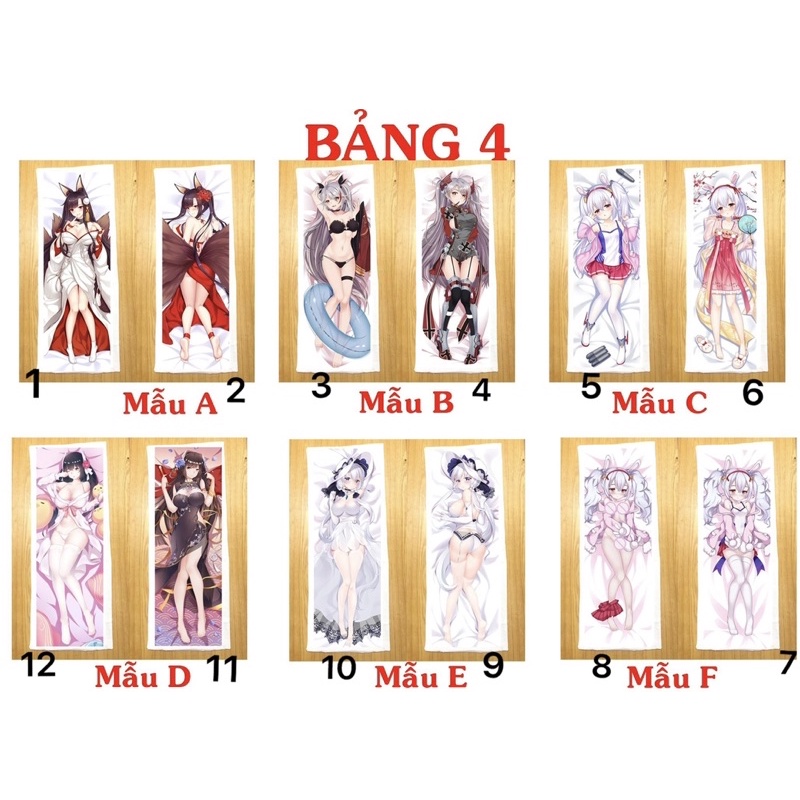 Gối ôm anime Azur Lane dài 40cm x 1m / Gối ngủ Game Azur Lane