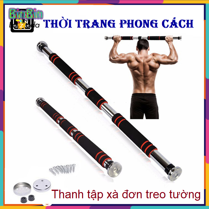 Thanh Xà đơn treo tường gắn cửa nhiều cỡ từ 60-130cm không bắt vít / phù hợp tập gym thể thao tại nhà tăng cơ bắp - xà đơn gắn tường - hít xà đơn - xà đon treo tường