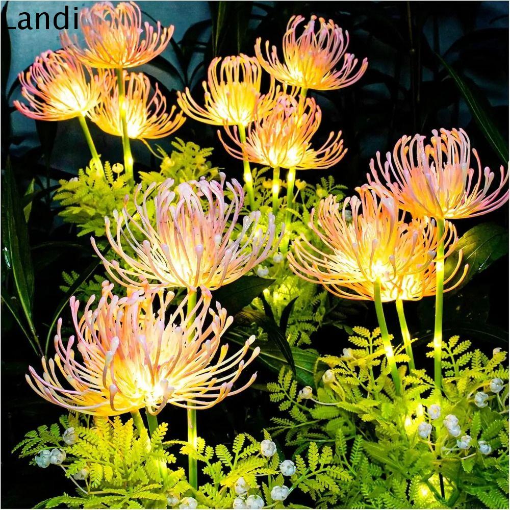 LANDI Phát sáng Đèn năng lượng trời trên bờ hoa Plug-in Hoa mô phỏng Đèn cảnh quan bãi cỏ Sáng Tạo Không thấm nước Đèn sân vườn năng lượng trời Ngoài trời