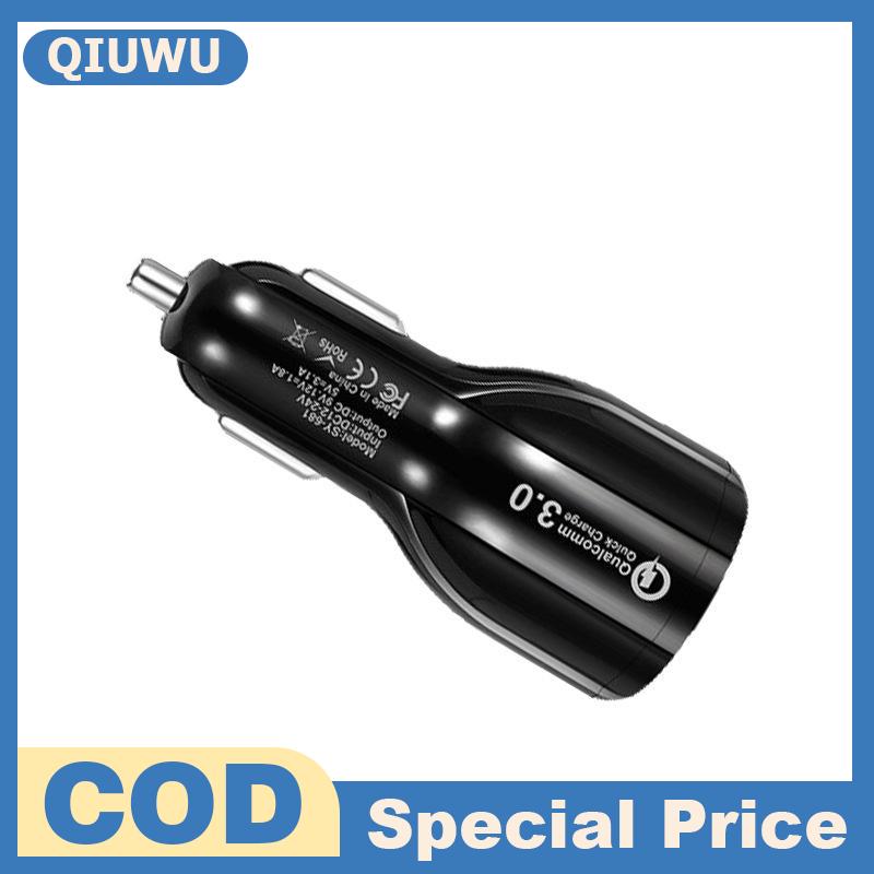QIUWU Kép USB Car Charger QC3.0 sạc nhanh 3.1A Mini Thuốc lá nhẹ hơn adapter thông minh sạc adapter cho điện thoại thông minh máy tính xách tay Giá 25,172 Đồng*Miễn phí vận chuyển