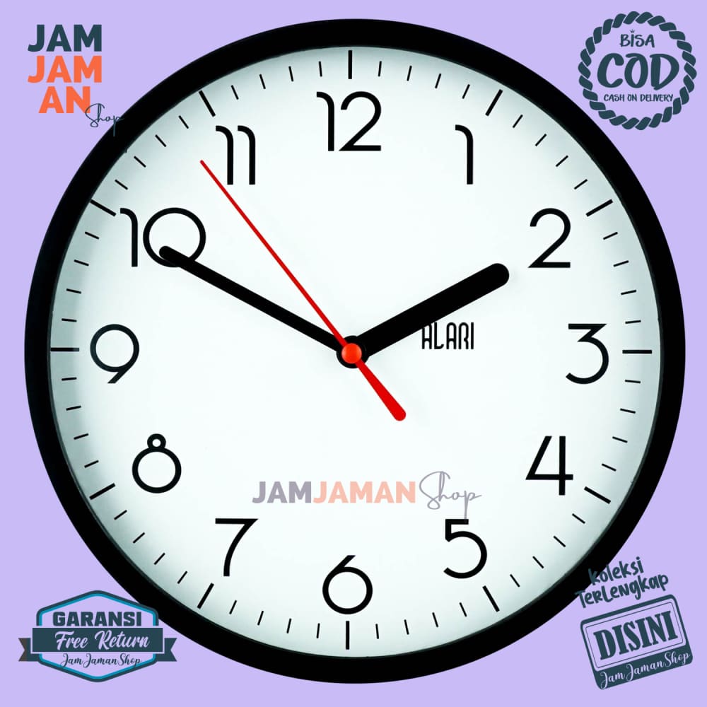Jam Dinding Analog Minimalis Dekorasi Dinding Minimalis Minimalis AL1241-1668 Murah Hitam Putih Keren