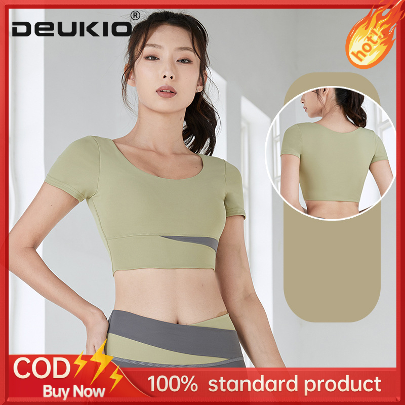 DEUKIO Yoga clothing, women's running sports professional training quick-drying tops, sports tops