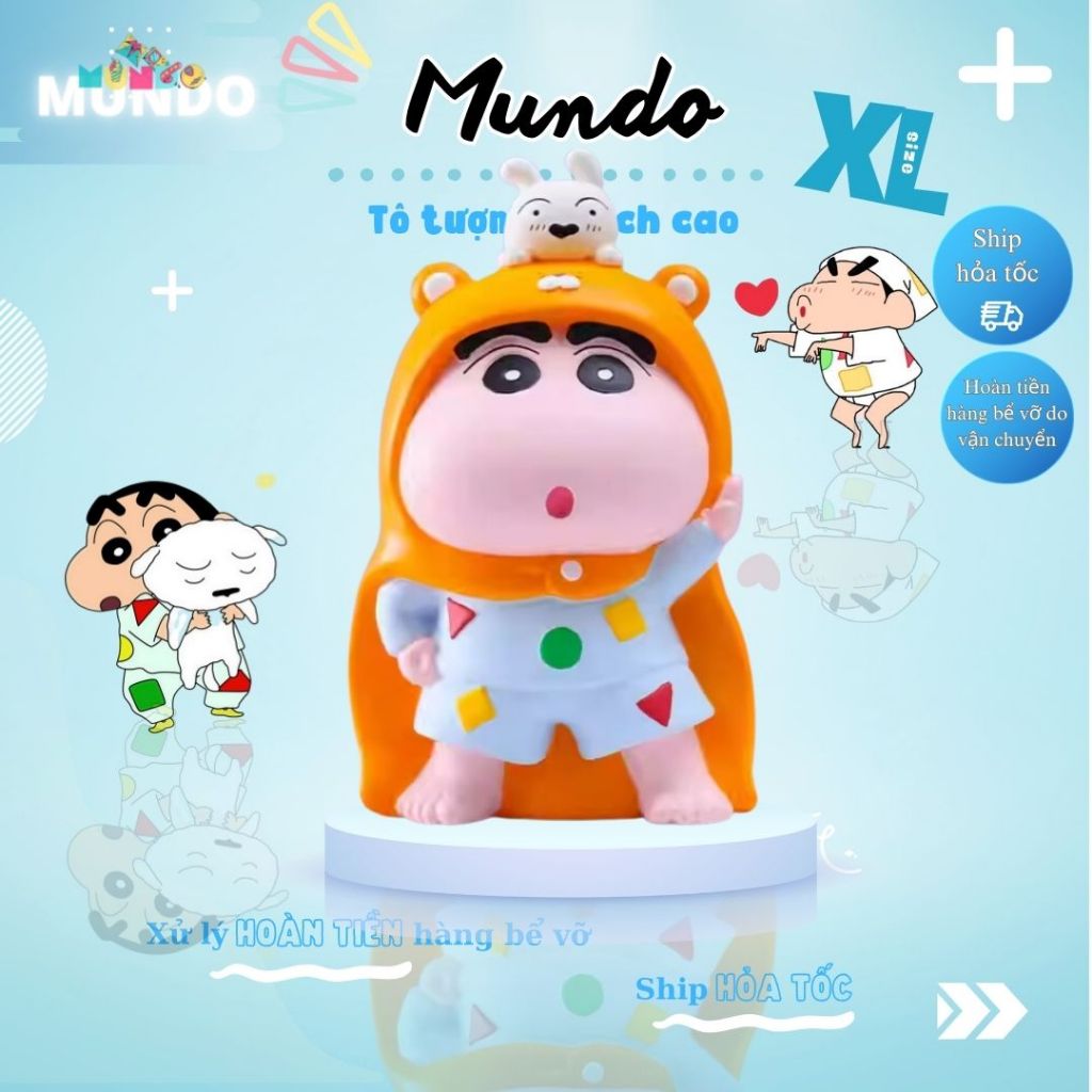 Tô tượng thạch cao cu shin cậu bé bút chì size xl,tượng thạch cao anime/manga mundo