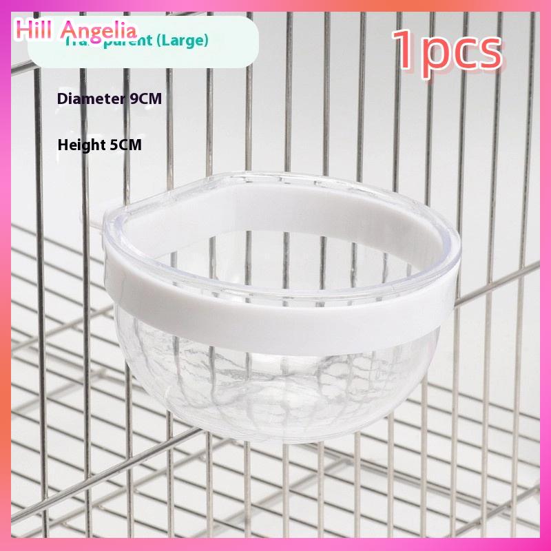 [Hill Angelia] Bird Feeding Bowl Detachable Transparent Bowl Plastic Food Cup For Cage Convenient Hanging Seed Water Feeder For Parrots - 8
