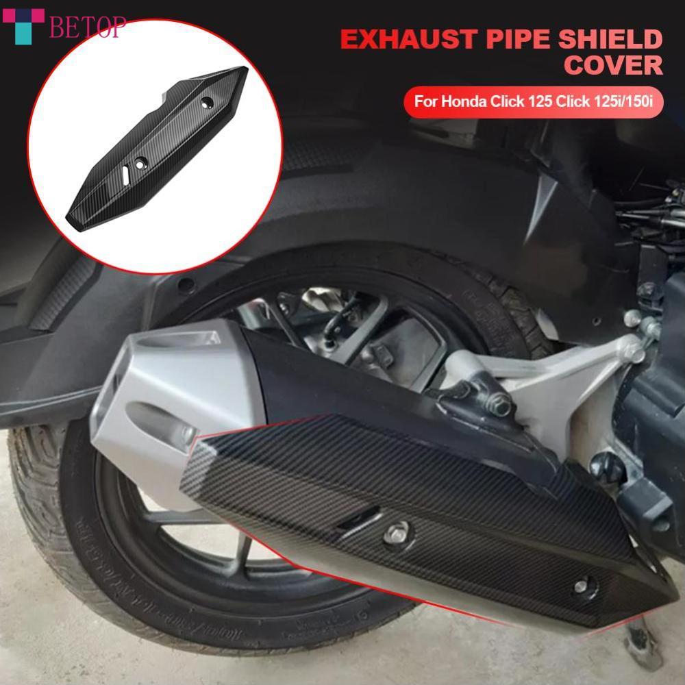 Betop ống xả xe máy đầu giảm âm ống xả đuôi tấm chắn nhiệt bảo vệ Bìa bảo vệ cho Honda bấm vào 125 bấm vào 125i/150i sợi carbon