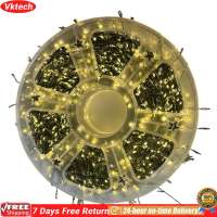 【Ready】【Vktech】LED Cluster Fairy Lights with Remote Cluster String Light Warm White Waterproof for Christmas Tree Plant Bedroom Garden