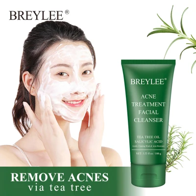 BREYLEE Acne Treatment Facial Cleanser Face Deep Cleansing Wash Mask Skin Care Cleaner Shrink Pore Oil Control Remove Blackhead 100g