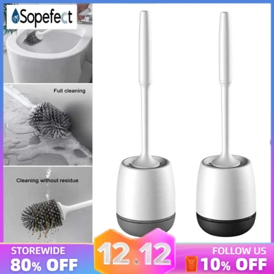 【Ready Stock】Sopefect Toilet Brush Holder Upgraded Modern Design with Soft Bristle Bathroom Toilet Bowl Brush 1 Set (toilet brush with stand)
