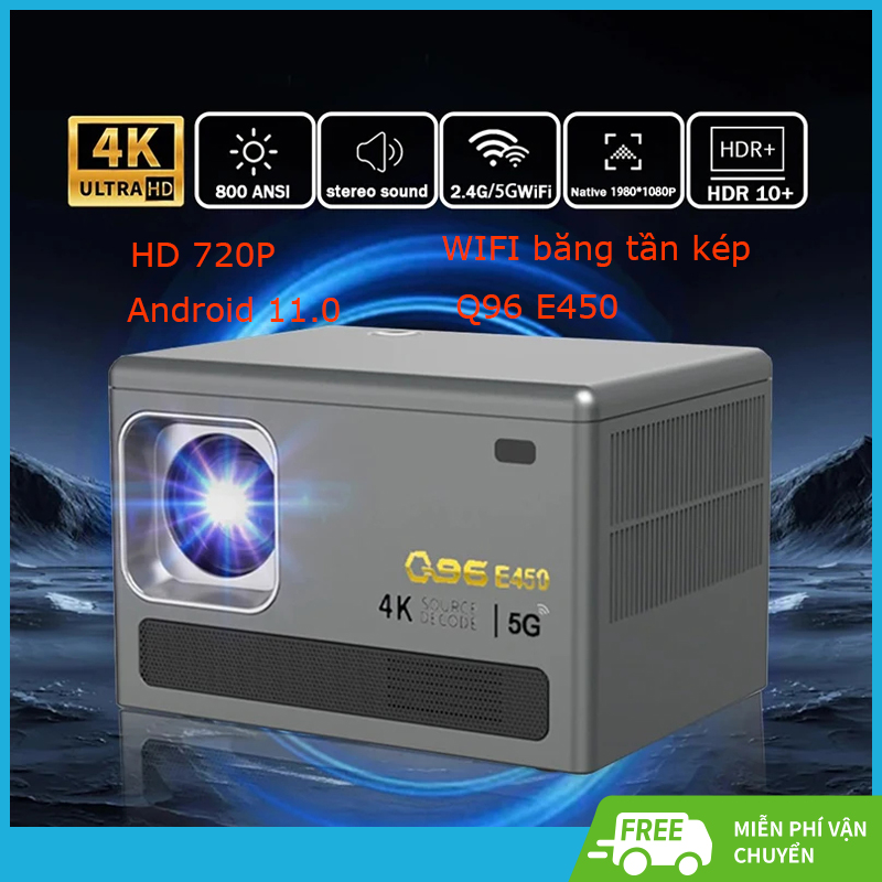 máy chiếu mini Q96 E450 full HD 720P không dây hình ảnh sắc nét âm thanh sống động Máy chiếu văn phò