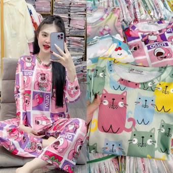 Set đồ bộ quần dài ống rộng tay dài (Gugumi đồ bộ nữ, đồ ngủ nữ)