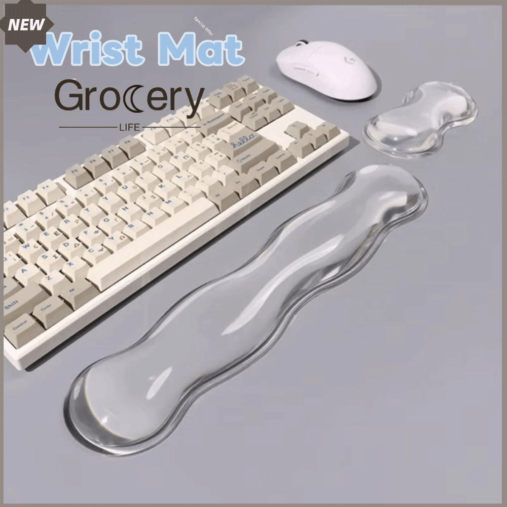 GROCERY LIFE Chống trượt Tấm lót chuột Silicon có tựa tay Bàn phím có tựa tay Mềm mại và tiện dụng Trong suốt Tấm lót cổ tay chuột Sử dụng văn phòng
