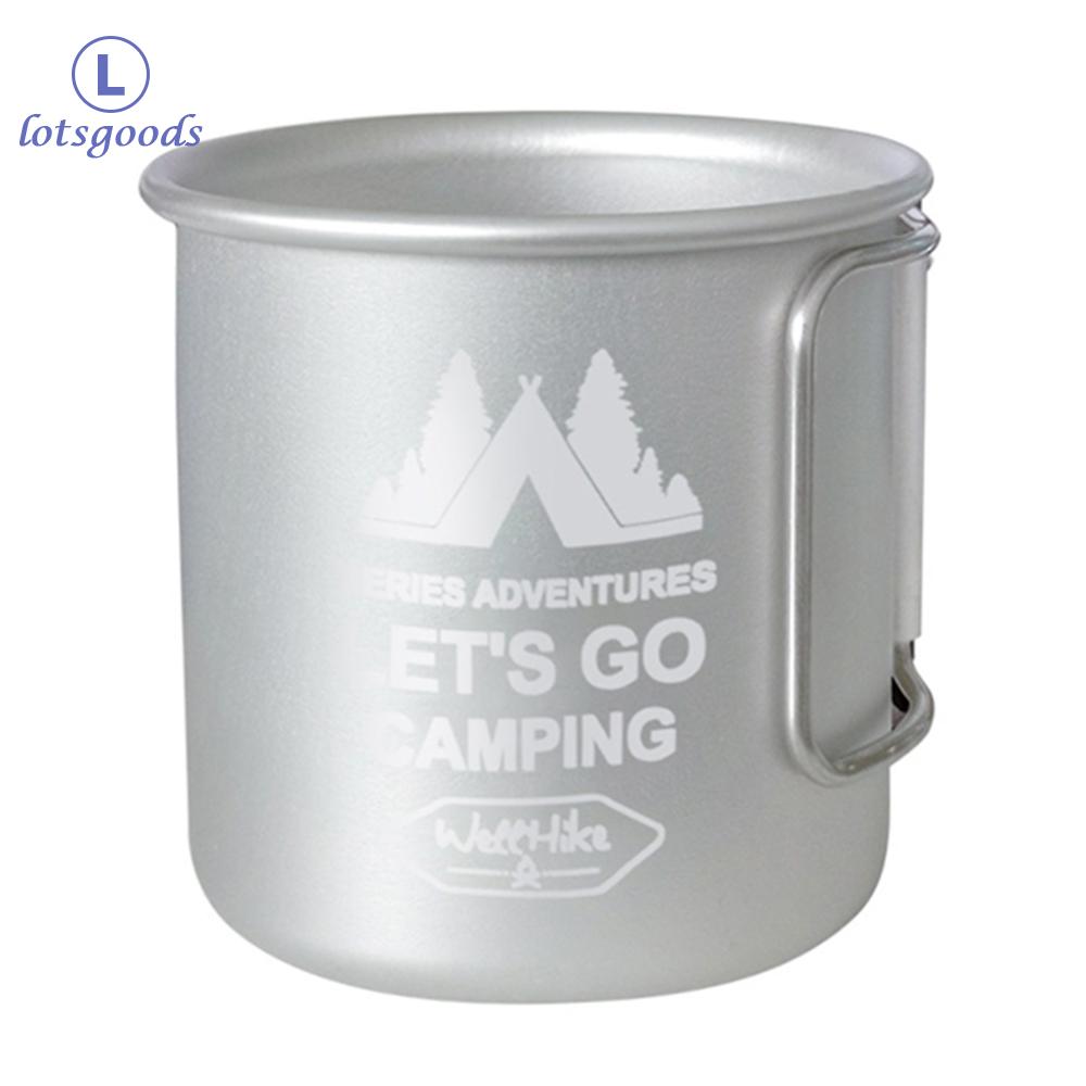 300ML Camping Water Cup Aluminium Alloy Picnic Cup Foldable Handle Hiking