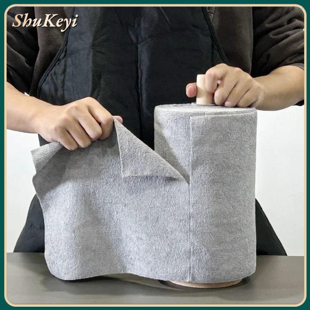 SHUKEYI 20PCS/Roll Thấm hút Khăn vi sợi Thay thế Tái sử dụng Khăn lau bát đĩa nhà bếp  Lau chùi Giẻ lau đĩa dầu chống dính