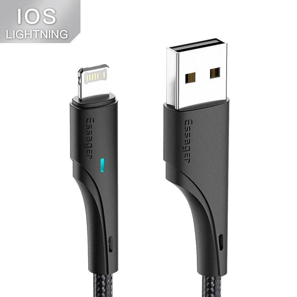 Essager USB cáp cho iPhone 13 12 11 Pro Max XRS Max 8 7 6S Cộng Với Dây sạc nhanh Cho iPhone sạc iPad dây sạc Cáp