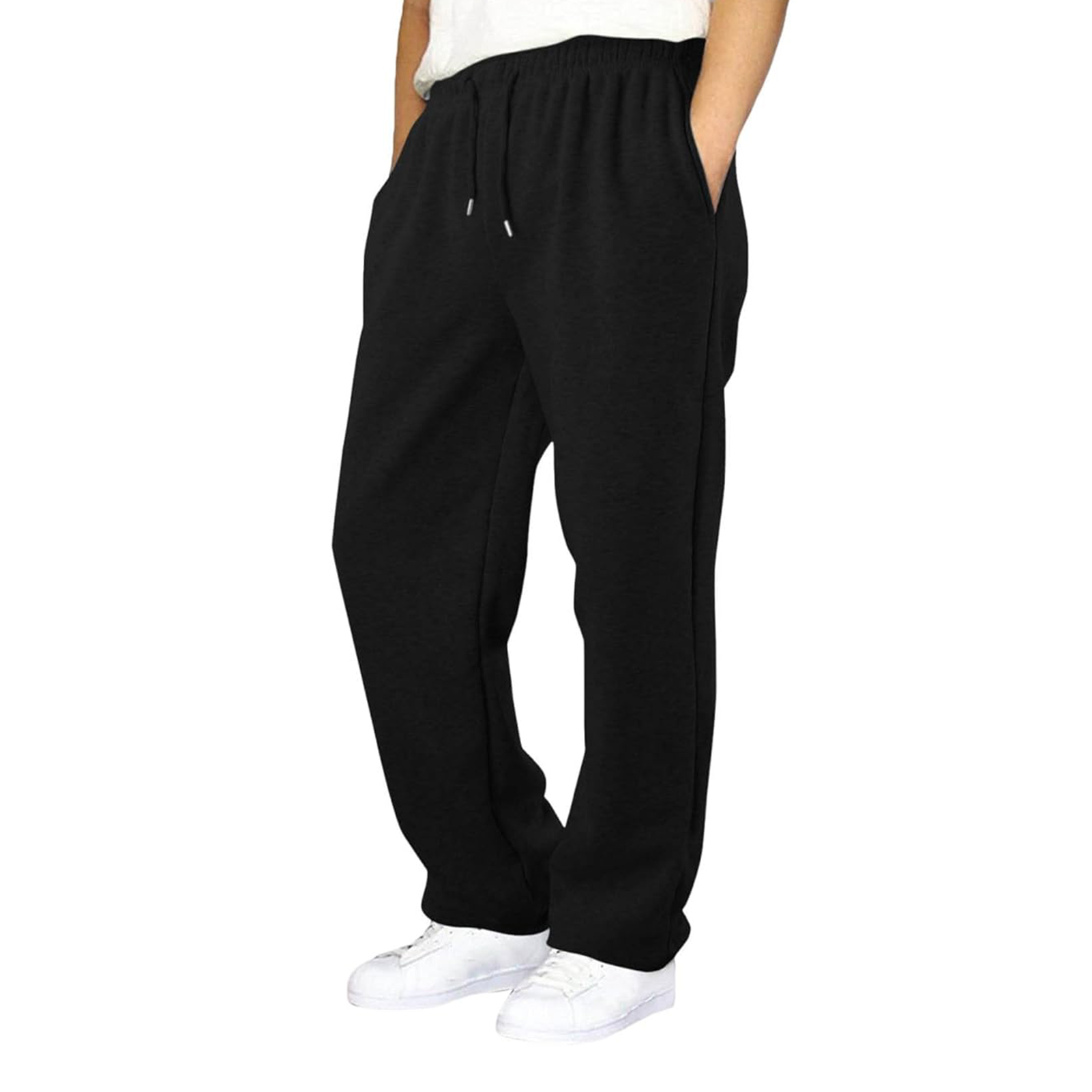 UHH Men Sweatpants for Outdoor Activities Basketball Training Pants Men's Baggy Sweatpants with Drawstring Waist – Casual Athletic Jogging Pants Straight Leg Trousers for Autumn Winter Workout for Men