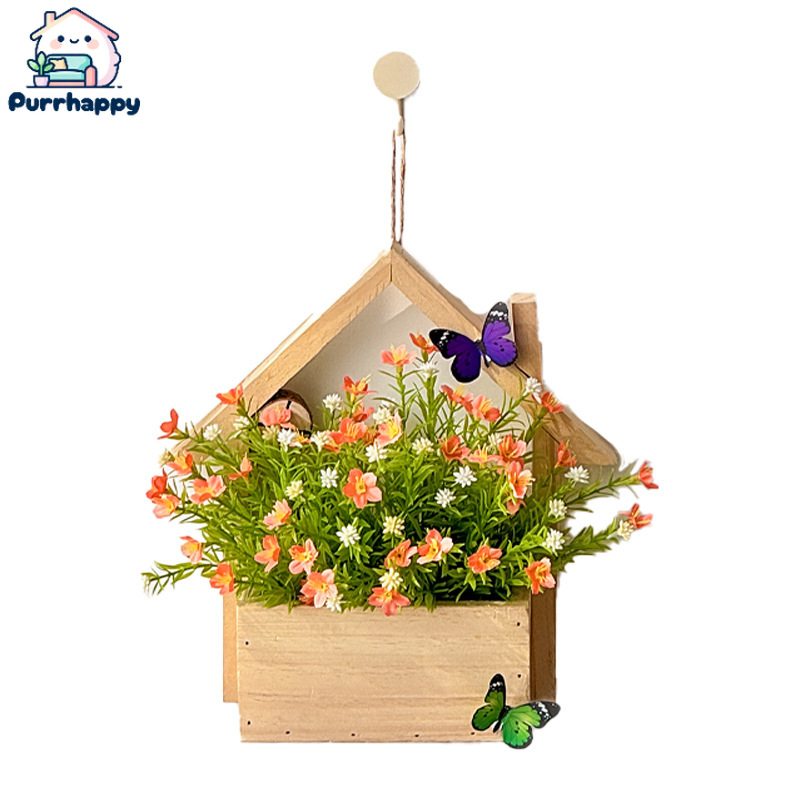 Purrhappy ดอกไม้ปลอมตกแต่งผนัง ชุดดอกไม้ประดิษฐ์ กุหลาบแขวนผนัง เดซี่ ดาหลา แถมฟรี ไฟ LED ตกแต่งผีเสื้อ ตะขอ ราคา 259 บาท*ส่งฟรี