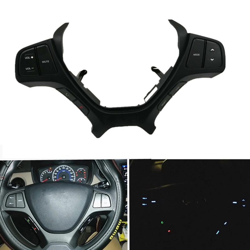 (SQGJ) For I10 2014-2017 Steering Wheel Remote Control Switch Button Car Multifunction Audio Cruise 