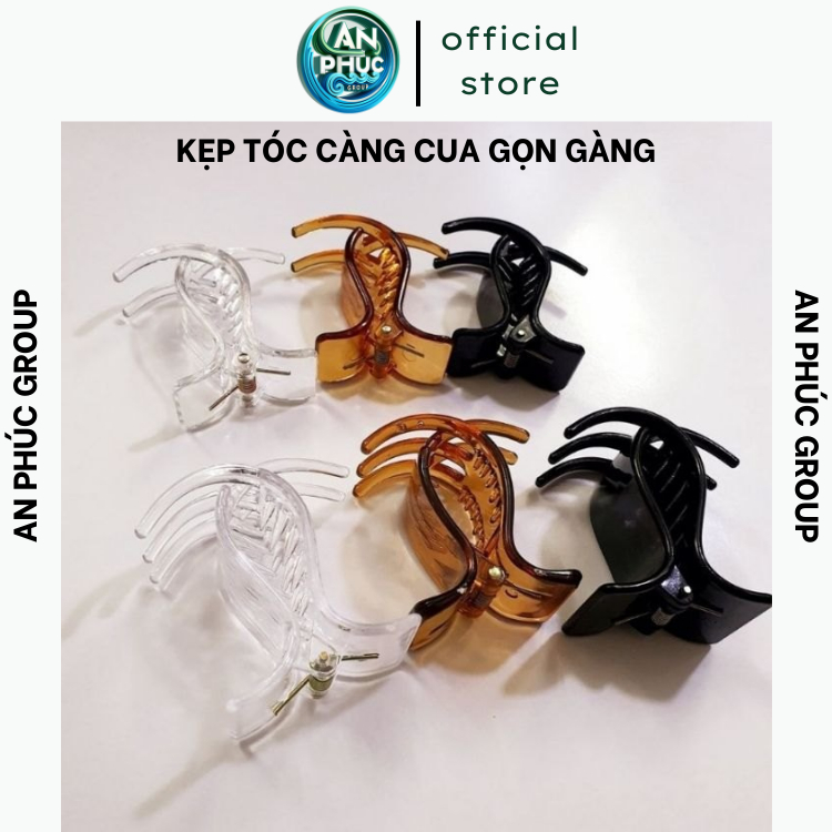 kẹp tóc càng cua siêu chắc 3 màu đen, cà phê trắng, phụ kiện tóc